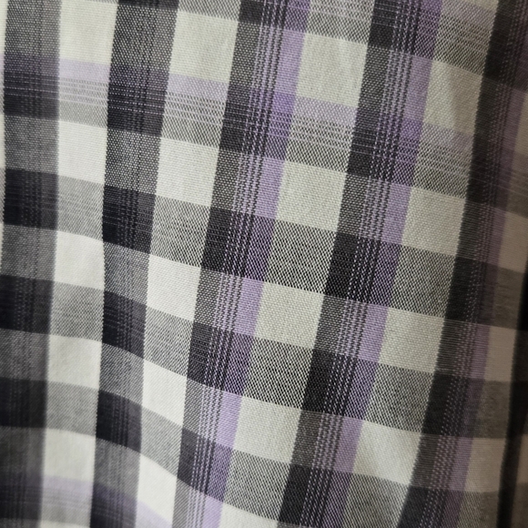 Michael Kors Men’s Purple Black Plaid Dress Shirt Medium Button Down NWT Office - Picture 6 of 8